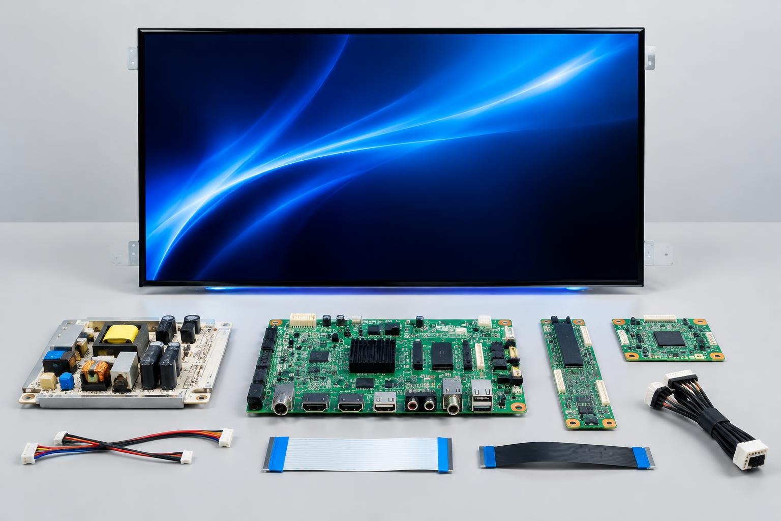Display de TV e componentes eletrônicos